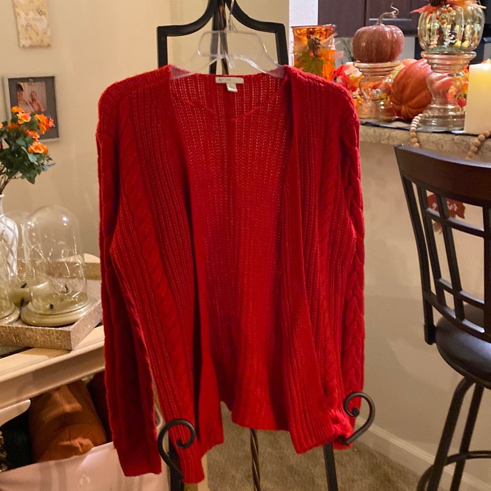 Red Knit Cardigan